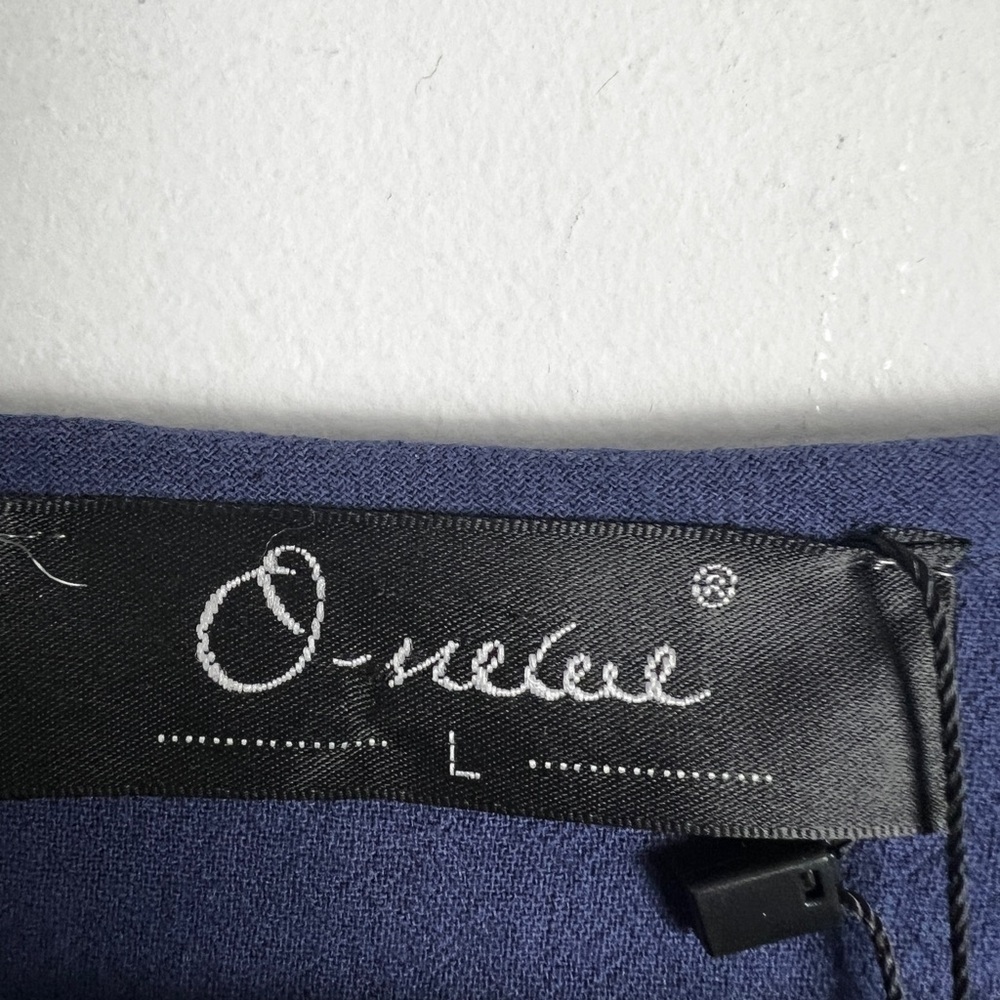 NEW Oneine New Elegance Blue Egyptian Print‎ Artsy Boho 100% Cotton Blouse Top L - Picture 8 of 9